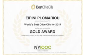 Gold award for world´s best olive oils for 2015 on New York international olive oil competition.