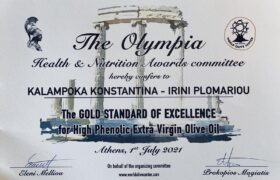 The Olympia gold Standard of Excellence for high Phenolic Extra Virgin Olive Oil award